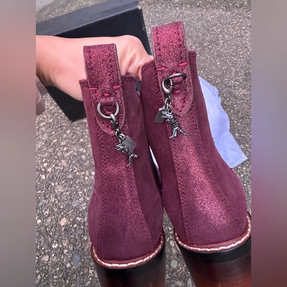 BNWB Authentic Coach Glitter Finish Ankle Boots - Picture 2 of 5